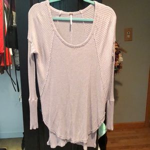 Free People Lilac L/S Wide Neck T-Shirt